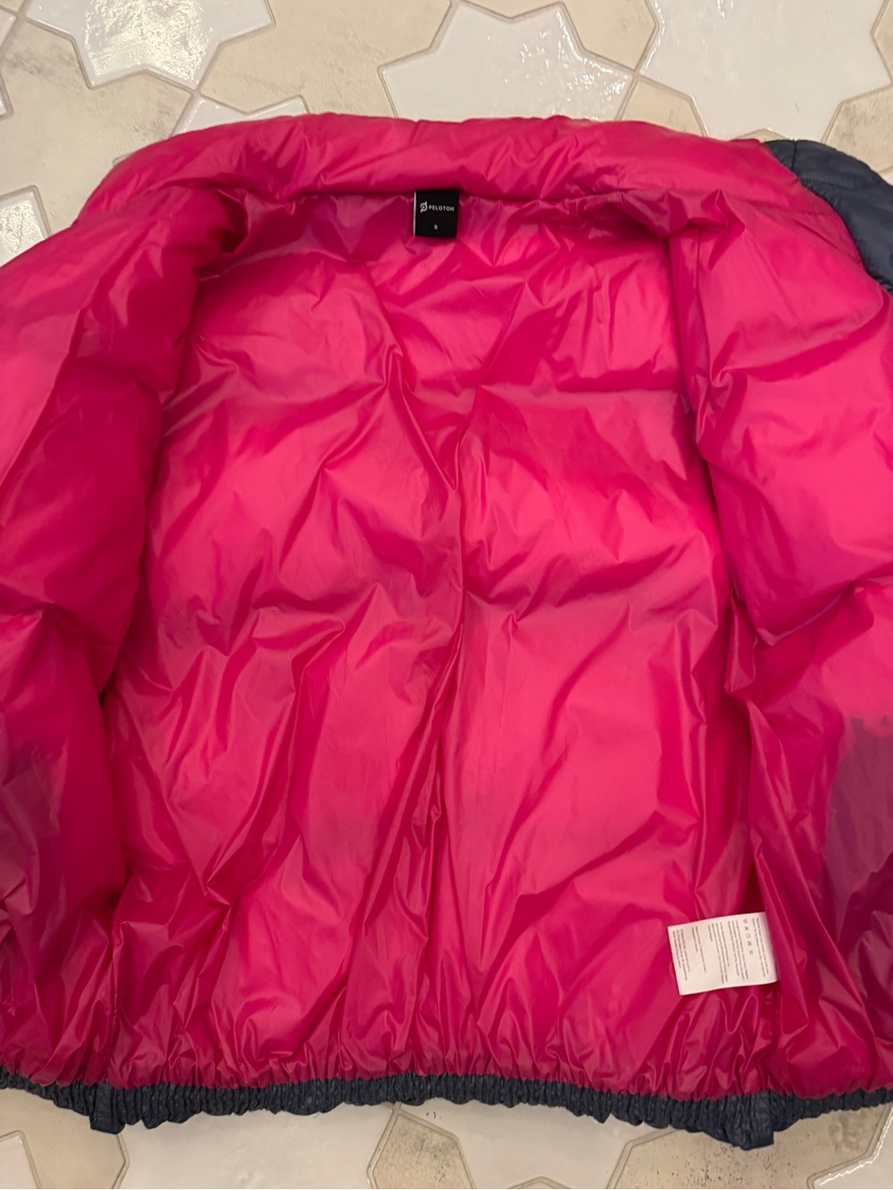 Peloton Blue Color Block Puffer Jacket - Size Small - Picture 4 of 5